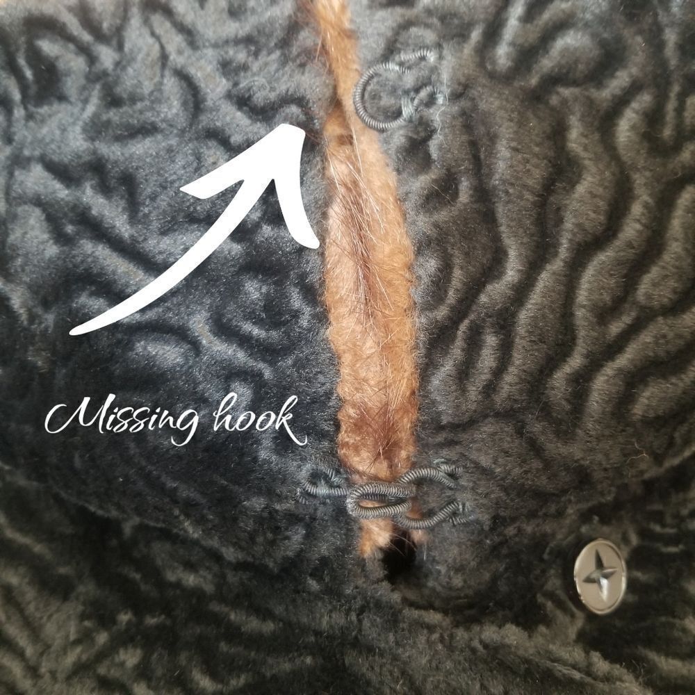 Borre by Fairmoor 50s Faux Persian Lamb Coat With Genuine Mink Fur Colla… - Picture 14 of 14